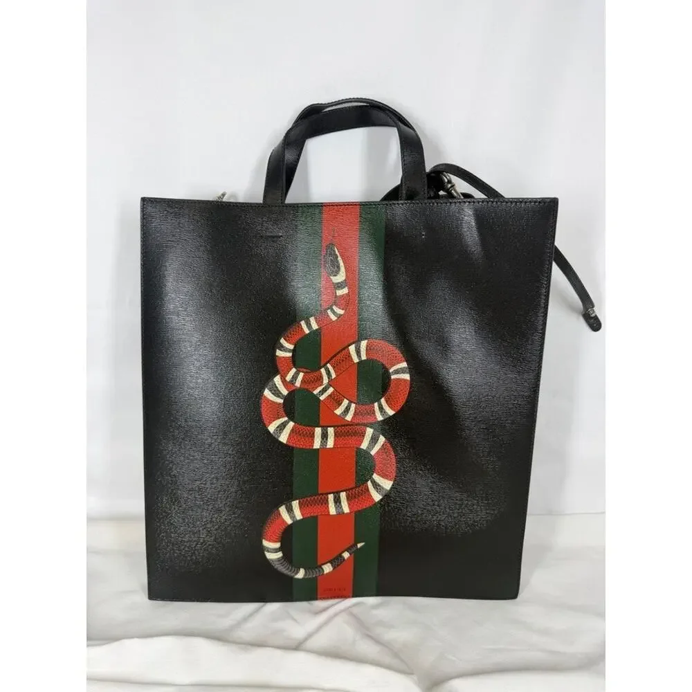 Gucci Black King Snake 2-way Shoulder Tote Bag 431336 SPBJKI 371800
